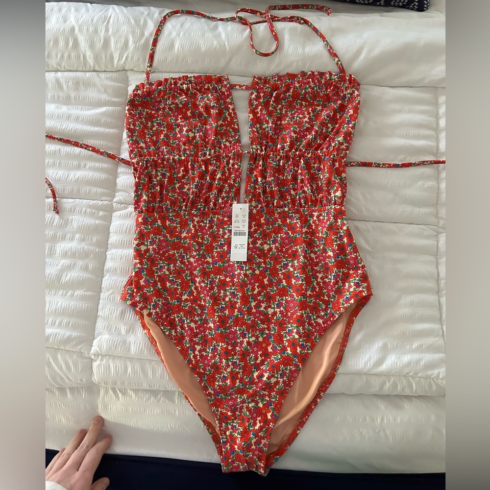 NWT J.Crew Liberty Floral Ruched Swimsuit - Size 10